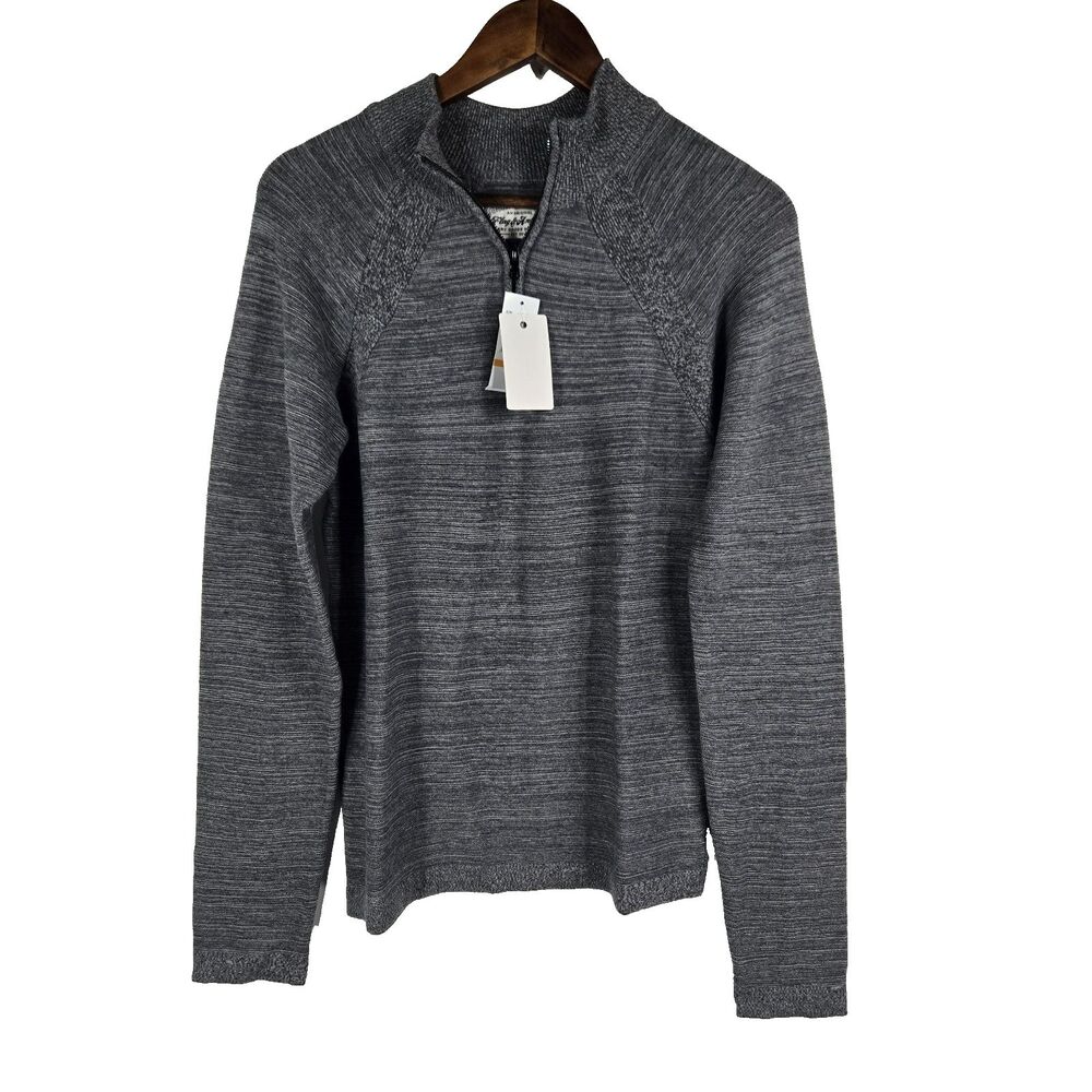 Flag & Anthem Men's Size Small 1/4 Zip Gray Long‎ Sleeve Sweater NWT